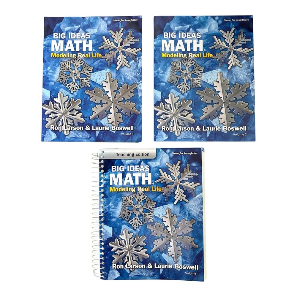 Big Ideas Math, Grade 2, Student Volumes 1 & 2 + Teaching Edition, 3 Textbooks